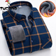 Woodpecker (Tucano) Herbst- und Winter mittlerer und älterer Menschen sowie Fleece warmes Hemd Herren-kariertes Hemd Langarmed Dicked Herren Daddy's Top 9902 L 100-115jin [Jin entspricht 0,5 kg]