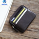Mzxm allemand de qualité importée en cuir bleu en cuir masculin en cuir authentique mini-portefeuille petite pièce de pièces de monnaie pour cartes de cartes de cartes de cartes de fermeture éclair