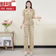 
Victoria's stylish and fashionable short-sleeved straight-leg pants two-piece set for women's 2025 summer new casual loose age-reducing thin set Grey L (80-100Jin[Jin equals 0.5 kg])