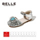 Belle Children's Shoes Children's Crystal Shoes Summer New Girls Princess Sandals Fashion Single Shoes Baotou Rhinestone Leather Shoes Star Diamond Silver 35 Foot Length 21.7-22.2cm