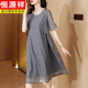 Hengyuanxiang silk dress summer 2024 new style women's summer mulberry silk dress temperament women's clothing gray 2XL 110-125Jin[Jin equals 0.5 kg]