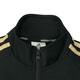 Adidas Chaqueta para niños Spring Cardigan para niños al aire libre Sports Versátiles versátiles de cuello negro/oro 128