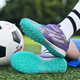 Feelaces zapatos de fútbol para niños uñas rotas para hombres y mujeres Falcon Messi zapatillas de entrenamiento para estudiantes para niños Tf zapatillas de hierba artificial 6195 menta verde verde roto 34 [calcetines + bolsa de bolas + placa de guardia]