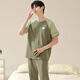 Palando pajamas men's pure cotton summer 2024 new style for young students short-sleeved thin spring and autumn men's home clothing set 09M13601 trousers L