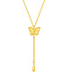 Saturday Fortune Yellow 18K Color Gold Necklace Pendant Butterfly Birthday Gift for Women C0613080 40+5cm