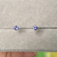 Guanpu Pavilion Fat Donglai's same style tanzanite earrings 3mm mini natural silver earrings are fashionable and versatile as a gift for your girlfriend, purple single