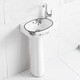 TAOSONG ceramic pedestal basin wash basin split wash basin floor-standing bathroom balcony small apartment wash basin large small right style package 1 drain accessories