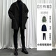 安初夏中长款夹克外套男士休闲套装春秋季痞帅气搭配修身衣服男装三件套 1591绿色外套 XL