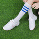 Diffany no lace-up women's football shoes for girls primary and secondary school students breaking nails TF Velcro rubber wear-resistant training shoes beginners 9275 Velcro white crushing nails 33