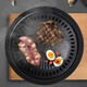 Sanqihu Korean style stainless steel round non-stick barbecue plate electric ceramic stove light wave oven barbecue grill grill HY grill... plate + baking paper 10 sheets