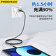 Pinsheng Dual Type-C Data Cable 100W Super Fast Charging 5A Flash Charging PD60W Applicable to Apple 16 Xiaomi 15 Huawei Honor Android Laptop iPad Tablet Car Charging Cable Black 1.2 meters [100W Super Fast Charging | Dual Typec Interface]