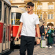 
Mr. Bu Bu simple pocket design pure cotton T-shirt 2025 spring and summer new English printed short-sleeved white TGT15262 Haoyue White M (170)