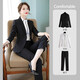 Jian Ting suit suit for women professional formal wear 2026 spring and autumn new temperament women's suit jacket high-end hotel work clothes one button dark blue suit pants + gray blue shirt 3XL slim fit recommended 129Jin Jin equals 0.5kg -138Jin Jin equals 0.5kg