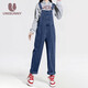 Unisunny schwangere Frauenhose im Frühjahr und Herbst, die Denim -Overalls trugen, lose geraden Hosen, kleine Mutterschaftskleidung, große Freizeithosen, hellblau XL [vorgeschlagen 120140jin [Jin gleich 0,5 kg]]