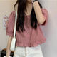 Suyoumi Summer New 2024 Camisa de manga corta de rufa Cúrcica de manga corta y cúrcuma de manga de hojaldre y manga dulce 701 M 95-105Jin [Jin equivale a 0,5 kg]