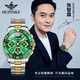 European Pinke Swiss Certified Brand Green Water Ghost Volle automatische mechanische Uhrenbeobachtung leuchtend wasserdichte wasserdichte Geschenke für Freund Männer Uhr OUPKE-3271-STEEL GREEN GREEN