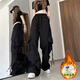 麦娅洛女款工装裤秋冬厚款美式复古子女季新款加绒加厚hiphop爵士舞阔腿 加绒 6197黑色加厚 M