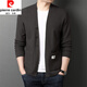 Pierre Cardin Herren Wollgestrickte Strickjacke Frühling und Herbst Neuer Stil mittlerer und junger lässiger lockerer Pulloverjacke großer Größe vielseitiger Top schwarz 165