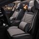Coussin de siège d'auto omanu quatre saisons en lin universel entièrement fermé couvre de siège d'auto tissu couvercle coussin de siège respirant adapté à la version luxueuse riz chauds Peugeot 301 308 408 4008 5008