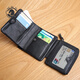 ANDSEEYOU brand wallet men zipper short wallet soft leather multi-card card bag genuine leather handbag cowhide leather vertical wallet black