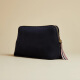 TedBaker Women's Fashion Striped Bow Decorative Cosmetic Bag 242155 Black
