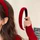 Danqin Retro New Year Red Hair Hoop Women's Heightening Headband Pressing Hair Headwear Temperament High Skull Top 2025 New Red Wide-Brim Headband