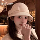 Seeyond Deep Sun Qianjin Xiaoxiangfeng Fisherman Hat Femme Femmes automne et hiver français rétro Hepburn Style HAP HAP TOP FACE PETTE CHAPE BLANC CHAPE BLANC BLACK BOTIE BOUTIQUE CASSE CASSE CASHER