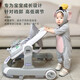 Clcey Baby Walker Anti-LEG Многофункциональная анти-роллинговая и анти-роллинга может скользить и ходить, детские скользящие шаги, светло-серый [шаг + музыка + push-ручка] Высококачественная версия