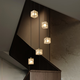 
Suyin New Chinese-style stair chandelier full copper duplex building large chandelier creative designer villa living room lamp 9922-6 full copper 6 head [E27 light bulbs * 6]