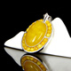 Mingpo Shijia S925 Silver Inlaid Beeswax Pendant Women's Natural Amber Pendant Design Sweater Chain for Girlfriend's Birthday Gift