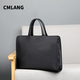 Cmlang Briefcase Men's Business Handbag Men's Canvas Casual Large Capacity Oxford Cloth Computer File Bag Handbag Black No Straps on the Back