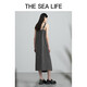 Der Sea Life Square Kragengurt Rock Herbst Textur Design Falten Sie lose einfache 12211 Caffefa Grey S