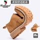 Western Camel (VANCAMEL) Martin shoes men's genuine leather spring and summer men's shoes trendy shoes low top versatile Martin boots casual fur shoes British work shoes brown 41