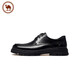 Camel men's leather shoes shiny cowhide comfortable soft sole lace versatile business wedding shoes P13A005031 black 40