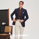 
FULL MONTY pure wool suit jacket for men casual navy striped single west business suit top (double) navy blue 1209 42