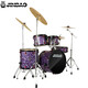 Jinbao Dream Chaser-Serie JBPVM-18-Drum für Kinder Anfänger Jazz Drum Western Percussion Instrument 5 Schlagzeug 4 Cymbols Purple Dream Chaser