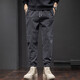 CHARLUOEL casual pants men's 2025 spring and autumn trendy brand loose pants men's work clothes harem pants nine-point men's pants tying feet trousers 998 black XL
