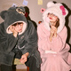 Gukoo Couple's Nightgown Winter HelloKitty New Coral Velvet Pajamas Women's Warm Bathrobe Men's Home Clothes D KT Couple's Nightgown M Women
