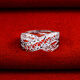 Yuan Shengfu's new PT950 fashionable hollow filigree platinum ring, white gold and shiny hand jewelry for women, 4.94g