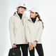 BRELRMON韩版冲锋衣女男防风户外防寒三合一保暖可拆卸滑雪登山服夹克外套 HS12805米白-男 L