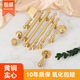 XMSJ French pure brass solid open-fit single long hole invisible creative furniture hardware shoes kitchen drawer cabinet door pull 6623