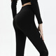 Langsha Sharkhose für Frauen mit hohen Taillen kann außen getragen werden, damit sie schlank und größer aussehen, Yoga -Sport -Leggings, Black Net Version L