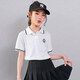 Nickybaby Girls Kurzärärtes T-Shirt Polo Shirt Kinder College-Stil Pure Cotton Top Sommer Big Children's Lapel Student Casual Summer Anzug 3451 Blau 1429 Weiß 130 cm
