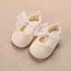 
Lamicqi Newborn rubber sole toddler shoes, four season thin pure cotton breathable baby soft sole non-slip princess shoes, baby girls shoes, lace bow, 11 cm, S size 3-6 months