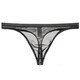 JPHZNB men's nude transparent thong thin mesh underwear tempting breathable men's youth t-pants ss black XXXL