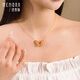 Shipulin 18K Gold Pendant Butterfly Pendant Women's Model Two Wear Gifts for Self-Wearing Yellow 18K Gold