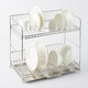MUJI stainless steel double-layer drain basket kitchen rack bowl rack countertop dish rack sink storage rack