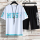 T-shirt à manches courtes de Boledi Boy Boy 12-15 ans Junior High School Students 13 Adolescents Sports Costumes 14 Costumes d'été pour enfants 826-5 Black (manches courtes + shorts) 160 m (70-90jin [Jin équivaut à environ 0,5 kg]))