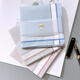Zeluo Yankai Mandkerchief de style ancien pour hommes et messieurs portez un mouchoir en coton pur pour tous les coton absorbant Sweat Square Scarpe Colorage à rayures Light Square de mariage compagnon à main Yankai: Café léger [sac à enveloppe unique]