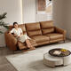 Gujia Home (Kuka) Sofa électrique zéro-à-mur salon couche supérieur Cow Hide 6182 [Baroque Brown] 4-Person 2 Electric